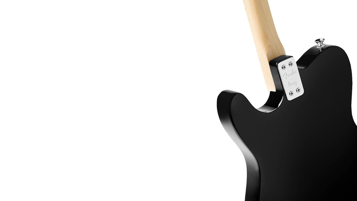 Fender Loog Telecaster 3-String Electric Guitar for Kids, Beginner Guitar, Includes Chord Flash Cards, Learning App, Educational Booklet, Picks, and Stickers, Black
