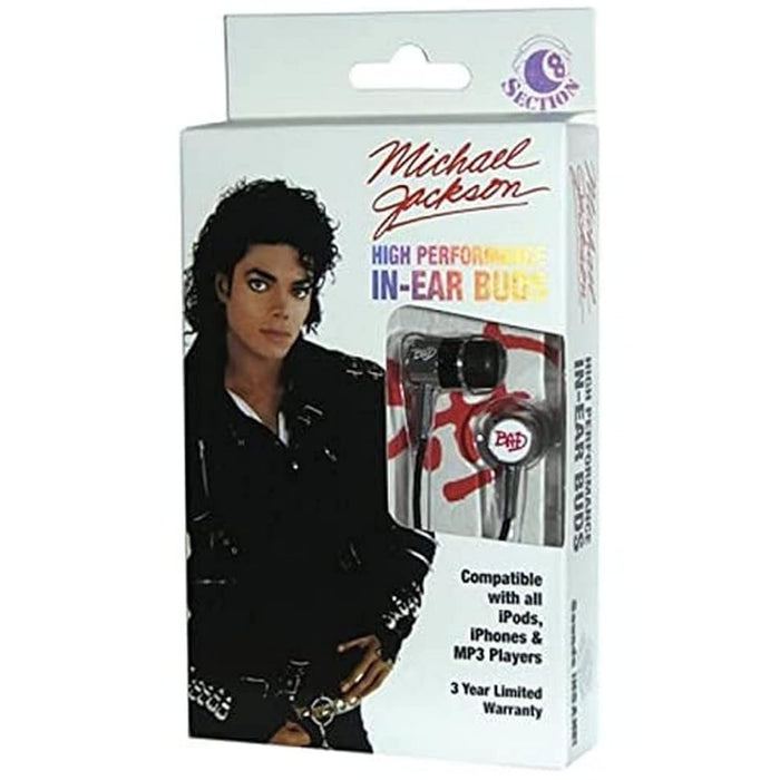 Section 8 rbw-5086 Michael Jackson Bad Earbuds Headphones - Black