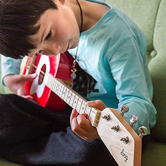 Loog Pro Acoustic kids Guitar 3-strings Ages 6+ Learning App and Lessons Included