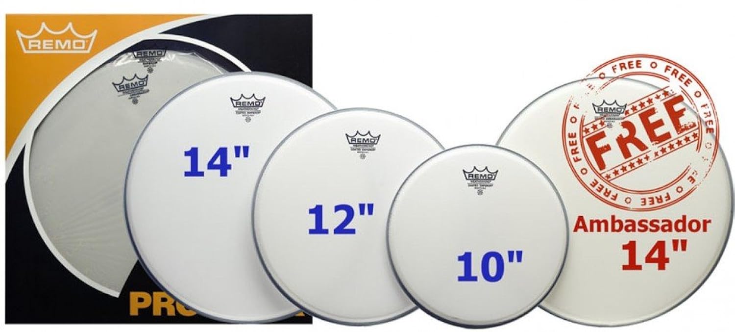 Remo ProPack 3-Piece Drumhead Pack 10" 12" 14" Coated with Free Cymbal Stand