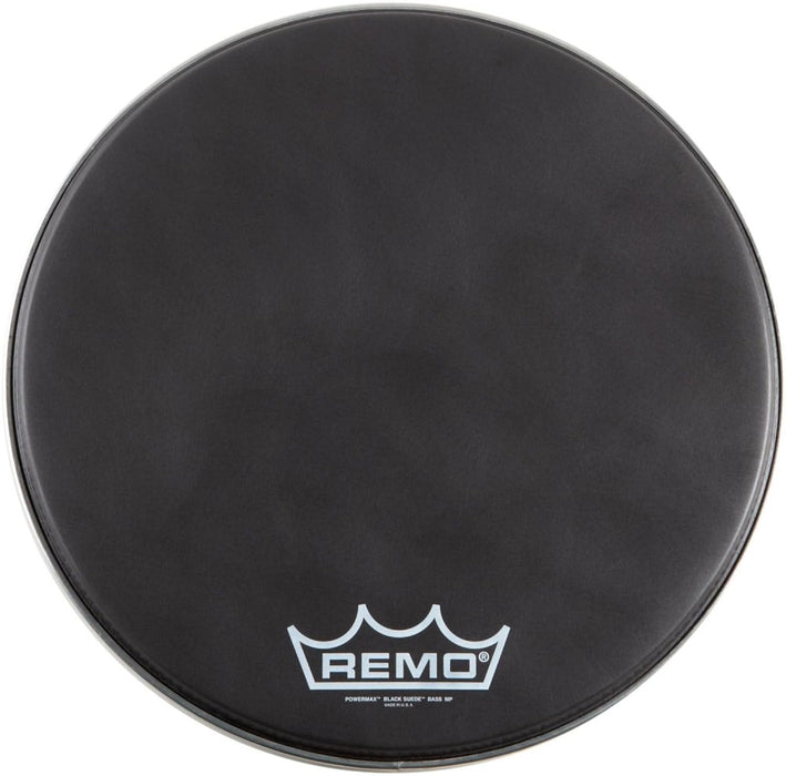 Remo Powermax Black Suede™ Crimplock Bass Drumhead, 16"