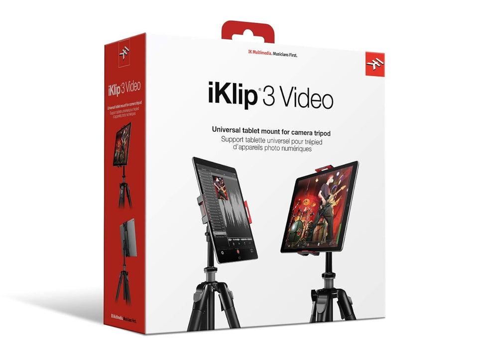 IK Multimedia iKlip 3 Video Universal Tablet Mount for Camera Tripod and Mic Stand