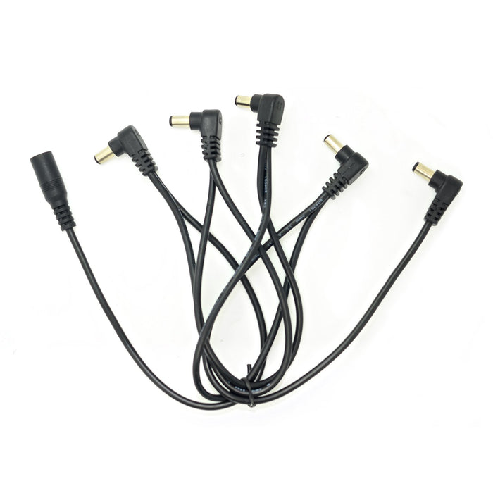 HOTONE 242615 5-Plug Angled Head DC Cable for Guitar Pedals