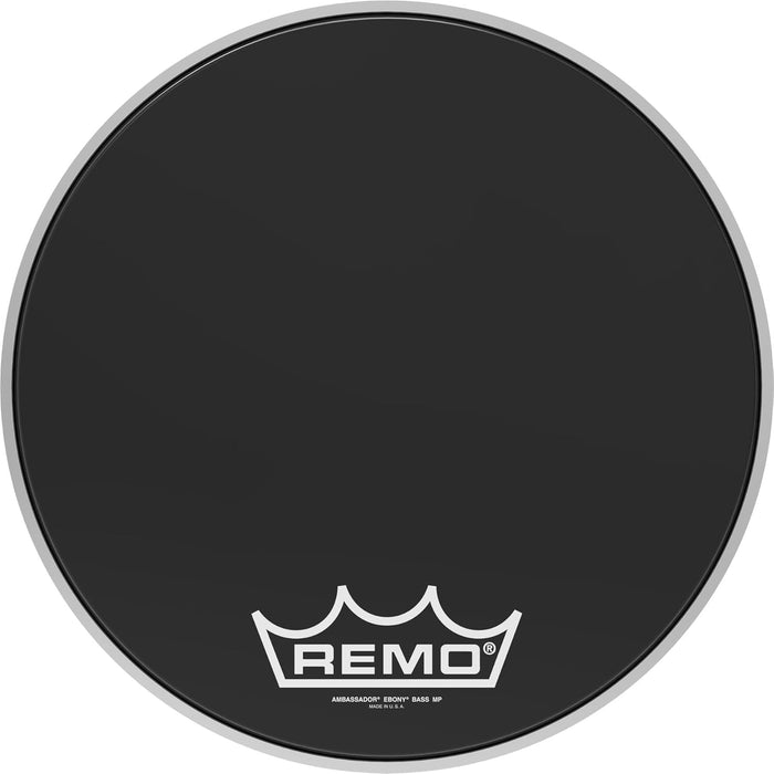 Remo ES1016-MP 16-Inch Ebony Ambassador Crimplock Marching Bass Drum Head