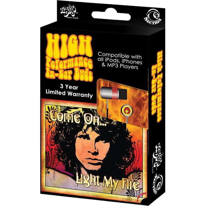 Section 8 Jim Morrison In Ear Buds - Chrome 2.5mm Jack Window Box