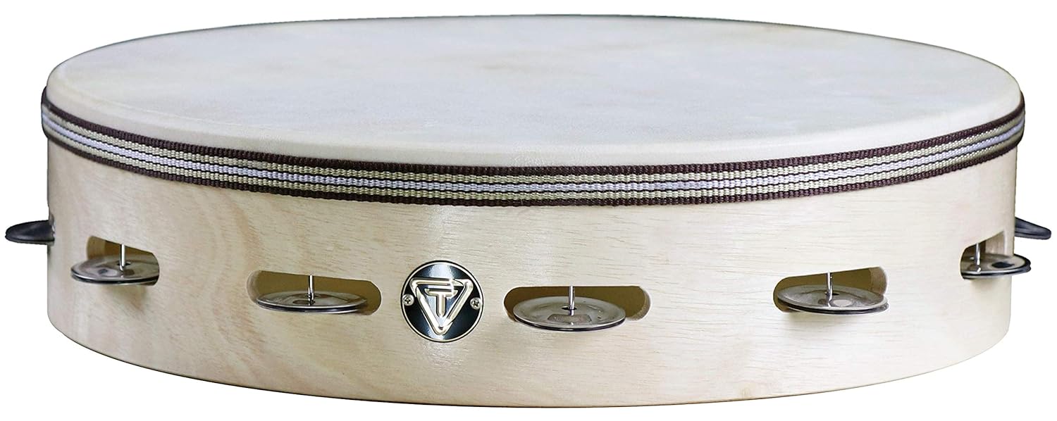 Tycoon Percussion 14 Inch Jingled Frame Drum with Natural Goatskin Head (TBJFD-14)