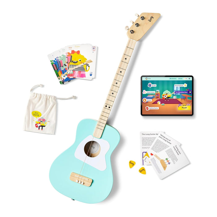 Loog Pro Acoustic kids Guitar 3-strings Ages 6+ Learning App and Lessons Included