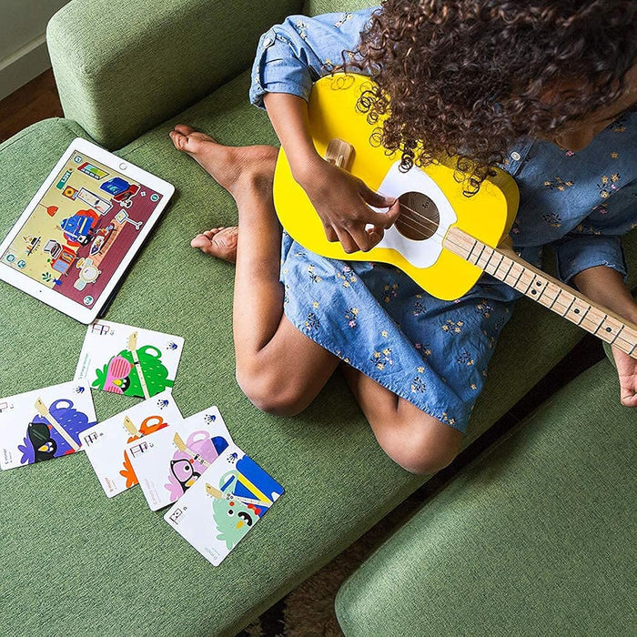Loog Pro Acoustic kids Guitar 3-strings Ages 6+ Learning App and Lessons Included Yellow