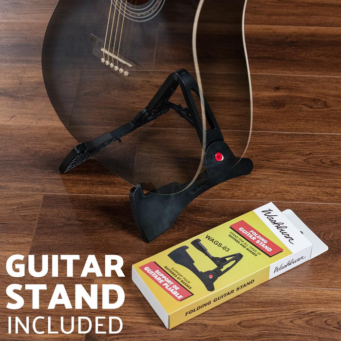Washburn WA90CE Acoustic-Electric Guitar Kit – Dreadnought Cutaway, Built-In Tuner, Okoume Body – Perfect Holiday Gift for Adults, Beginners, Musicians & Live Performance
