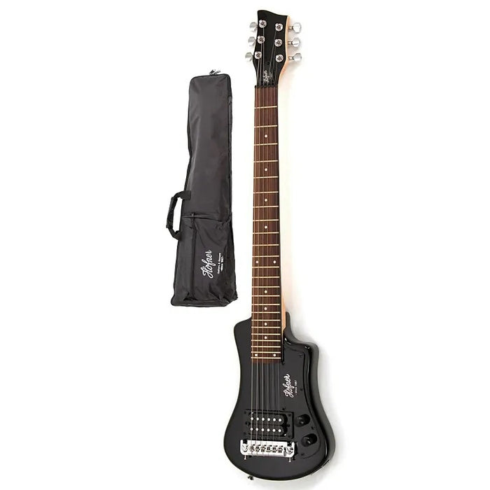 Hofner 6-String Shorty Electric Travel Guitar w/Gig Bag - Black (HCT-SH-BK-O)