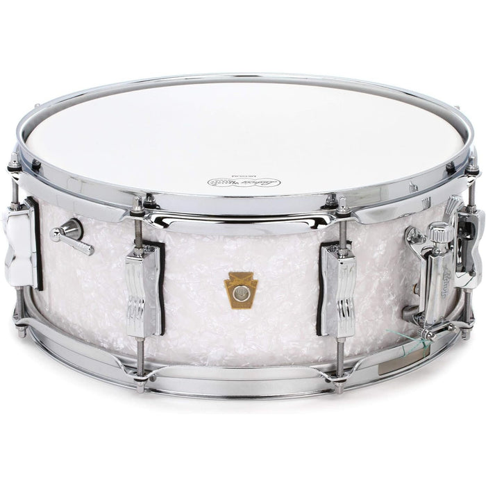 Ludwig 5.5x14" Legacy Mahogany Jazz Fest Snare Drum, White Marine Pearl (LS9080P)