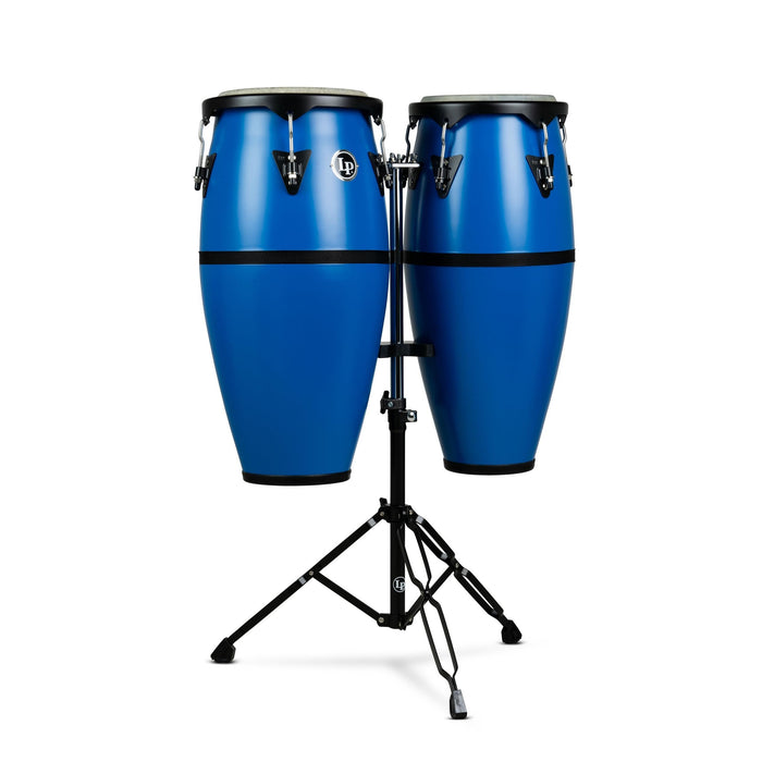 LP Discovery 10-inch and 11-inch Conga Set with Double Conga Stand - Race Car Blue (LP646D-DB)