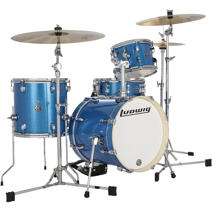 Ludwig Breakbeats By Questlove 4-piece Shell Pack with Snare Drum - Blue Sparkle (LC2792)