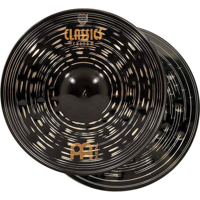 Meinl 14" Hihat (Hi Hat) Cymbal Pair - Classics Custom Dark - Made in Germany, 2-YEAR WARRANTY (CC14DAH)