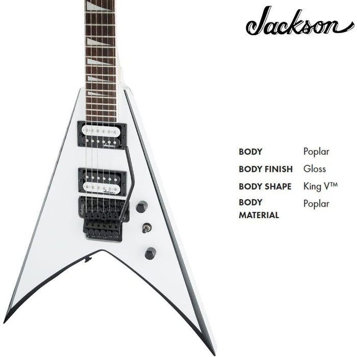 Jackson JS Series King V JS32, Amaranth Fingerboard, White with Black Bevels Electric Guitar