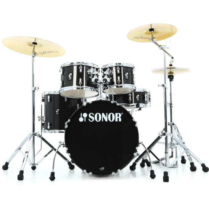 Sonor AQX Studio 5-piece Drum Set with Hardware Pack - Black Midnight Sparkle (AQX STUDIO NC BMS)