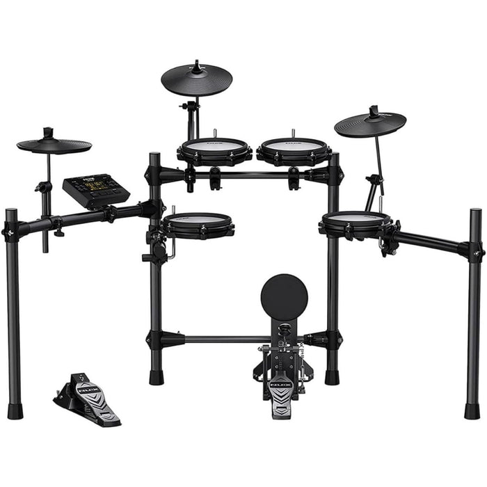 NUX Entry-Level Mesh Head, Recordable Digital Drum Kit, Independent Kick Drum, Diverse Sound Library, and Coach Function (DM-210)