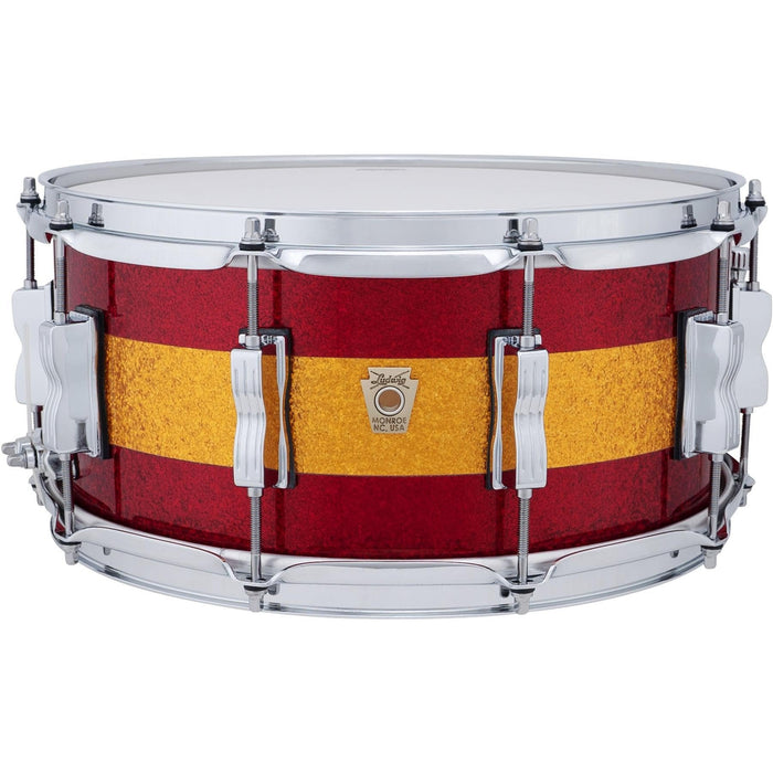 Ludwig Classic Maple Snare Drum - 6.5 inches x 14 inches, Red/Gold Tri-Band