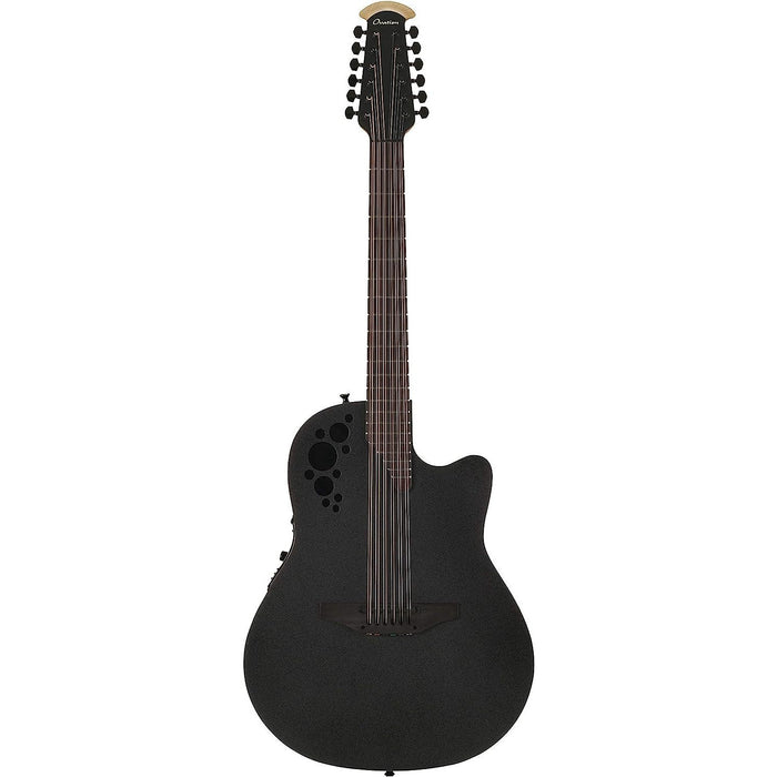 Ovation Elite T 2058TX 12-string Acoustic-electric Guitar, Black