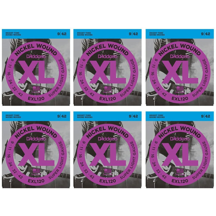 D'Addario EXL120 Super Light Electric Guitar Strings - 6 pack