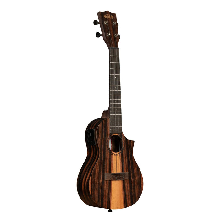 Kala Amara Tri-Top Concert Ukulele with Cutaway & EQ - Gift, Florentine Cutaway, Aquila B-Blacks Strings, Amara Back and Sides, 4-String Ukulele