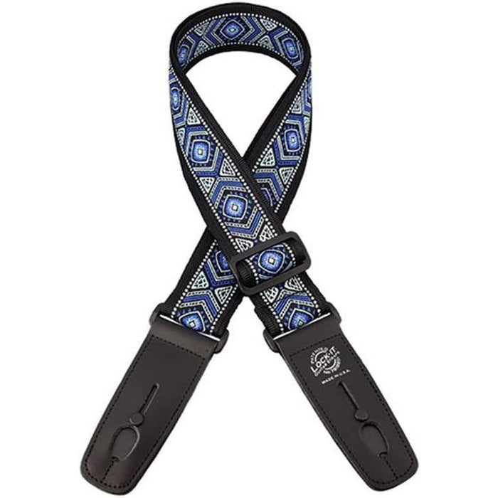 Lock-It Straps Retro Vintage Series Guitar Strap - Blue Chill (LIS 062)