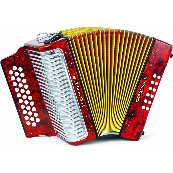 Hohner Corona II Classic FBbEb Accordion - Pearl Red (3523FR)