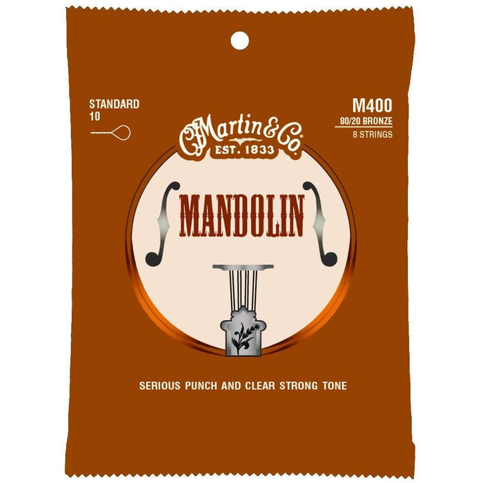 Martin Guitar Mandolin Strings M400, 80/20 Bronze, Standard-Gauge Mandolin Strings