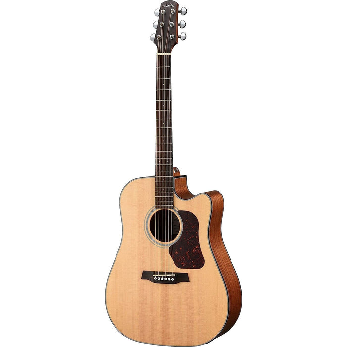 Walden D550CE Natura Solid Spruce Top Dreadnought Acoustic Cutaway-Electric Guitar - Open Pore Satin Natural