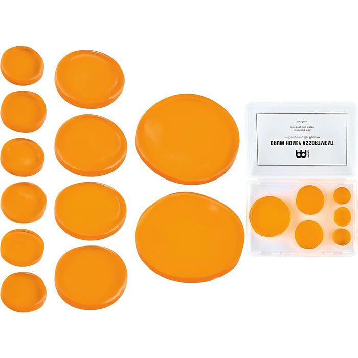 Meinl Cymbals Drum Honey Dampening Gel Pads, 12 Piece Assortment with Varying Sizes — Includes Container and Dividers (MDHA)