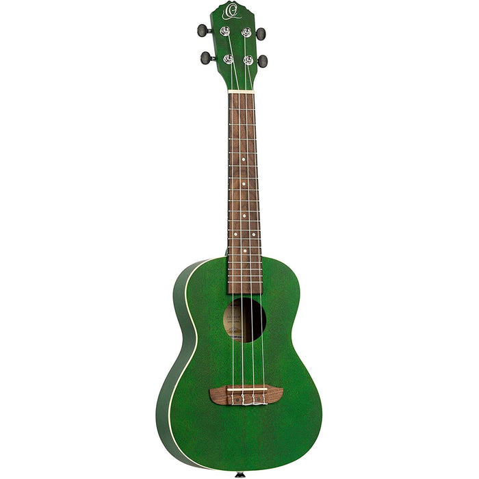 Ortega Guitars, 4-String Earth Series Concert Ukulele, Right, Transparent Forest Green, Acoustic (RUFOREST)