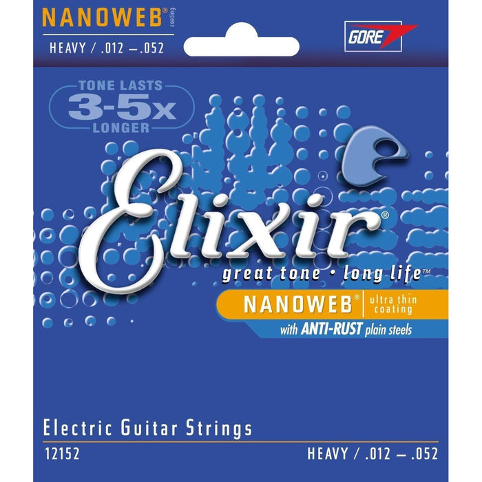 Elixir Nanoweb 12-52 Electric Guitar Strings - 2 Packs (12152)