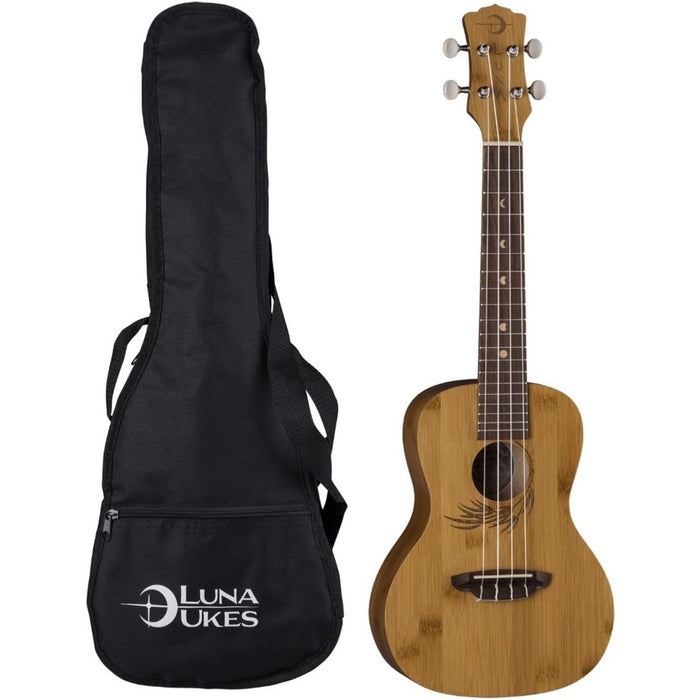 Luna Guitars 4-String Bamboo Concert Ukulele with Gig Bag (UKE BAMBOO C)