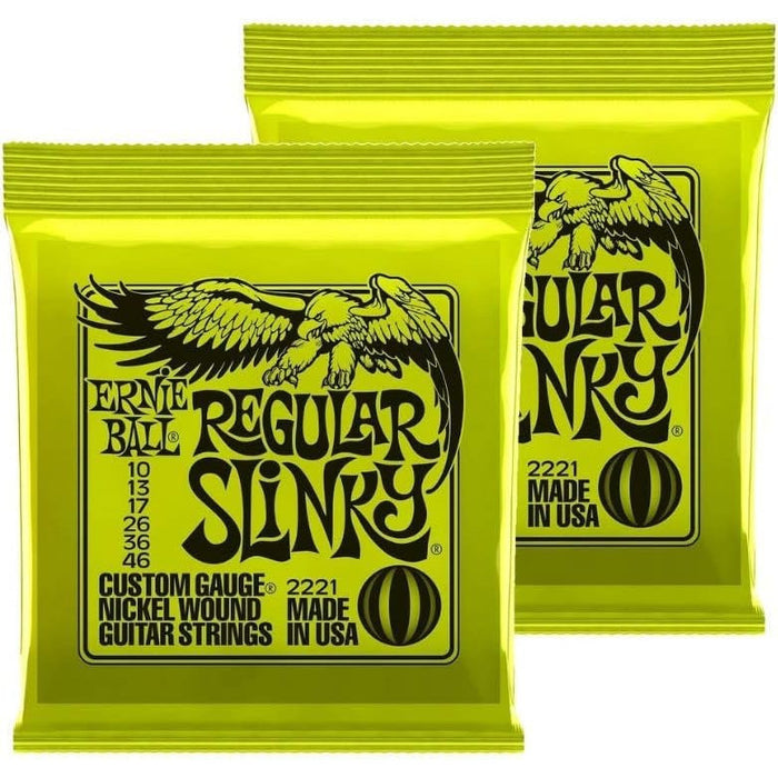 Ernie Ball Electric Guitar Strings - Regular Slinky Nickel Wound 10-46 - 2 Pack