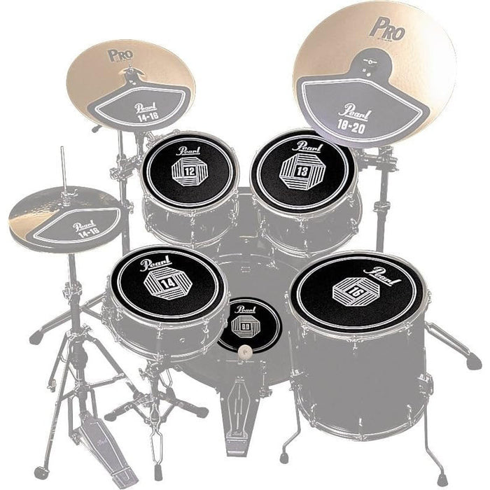 Pearl Rubber Disk Practice Pad Set for Drum Set - Black (RP50)