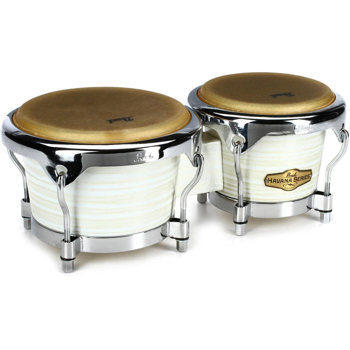 Pearl Bongo Drum, Silver White Swirl (PBF300HV187)