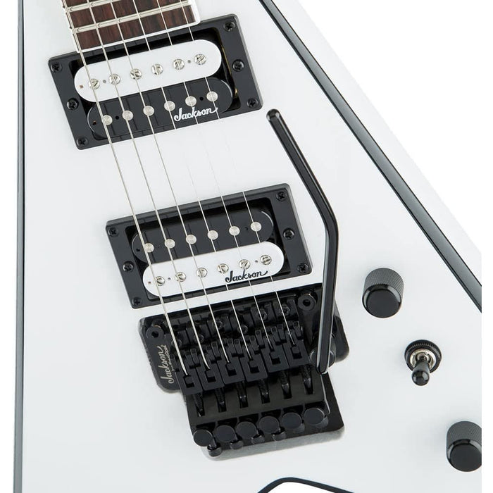 Jackson JS Series King V JS32, Amaranth Fingerboard, White with Black Bevels Electric Guitar