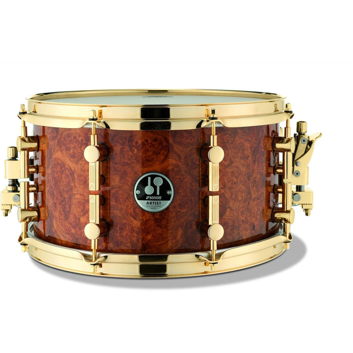 Sonor 13x7" Natural Maple Snare Drum w/ Gold Hardware - Amboina High-Gloss (AS-1307-AM-SDW)