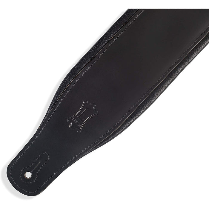 Levy's Leathers 3" Wide Leather Guitar Strap with Foam Padding and Garment Leather Backing; Black (M26PD-BLK)