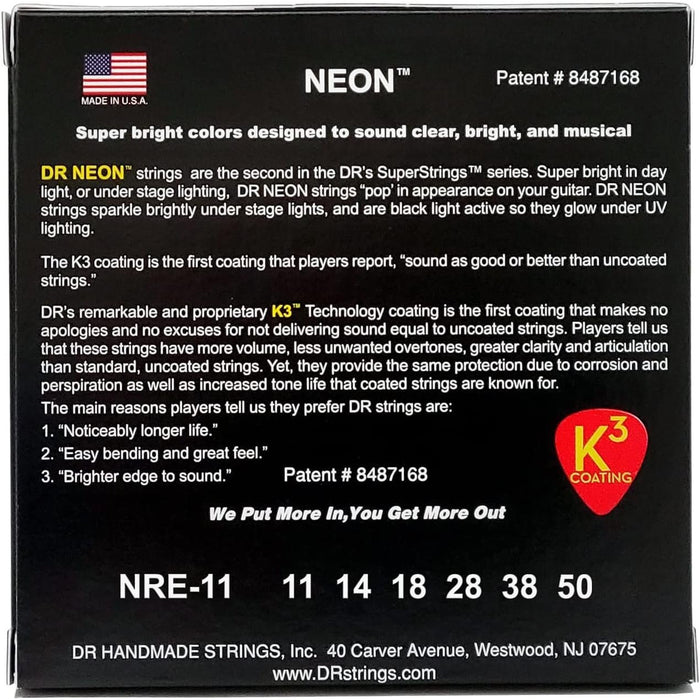 DR Hi-Def Neon Red Electric Heavy Strings (NRE11)