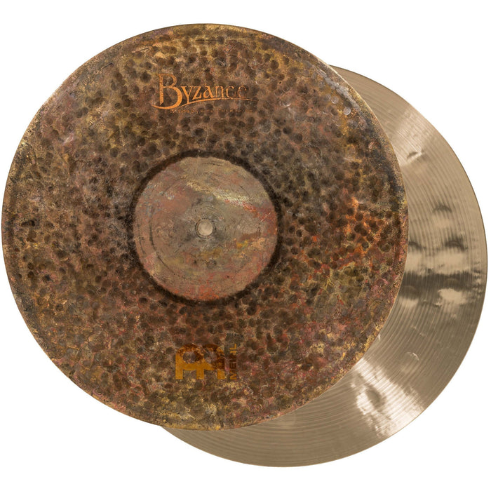 Meinl Cymbals Byzance 15" Extra Dry Medium Thin Hihats, Pair — Made in Turkey — Hand Hammered B20 Bronze, 2-Year Warranty, B15EDMTH, inch