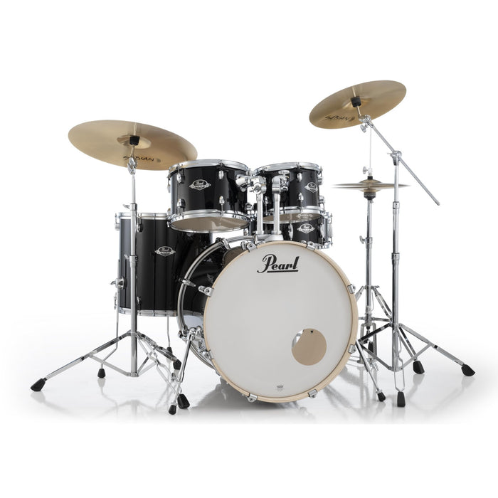 Export 5 Piece Shell Pack 22/16/13/12/14 Jet Black - Hardware And Sabian Cymbals