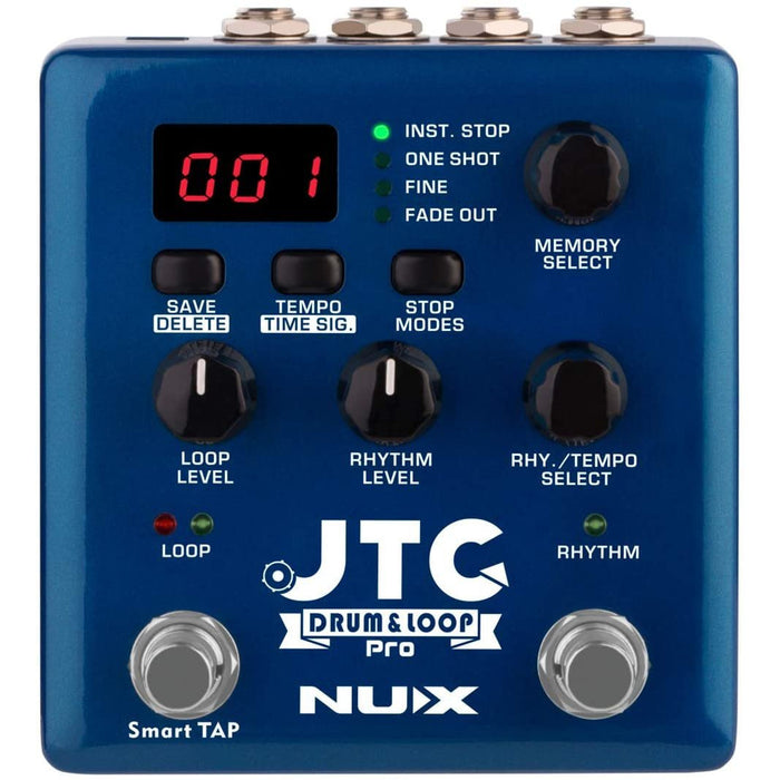 NUX JTC PRO Drum Loop PRO Dual Switch Looper Pedal 6 hours recording time 24-bit and 44.1 kHz sample rate