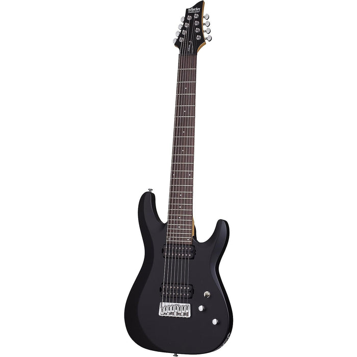 Schecter C-8 DELUXE Satin Black 8-String Solid-Body Electric Guitar, Satin Black