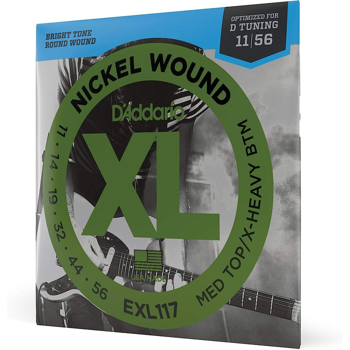 D'Addario Electric Guitar Strings for Drop D Tuning - 3 Packs (EXL117)