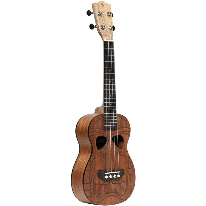 Stagg Tiki series soprano ukulele with sapele top, OH finish, with black nylon gigbag