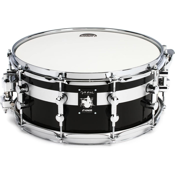 Sonor Jost Nickel Signature Beech 14x6.25" Snare Drum - Piano Black with Silver Sparkle Stripe (SSD-140625-JN-SDW)