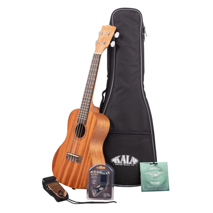 Kala 4-String Ukulele, Natural, Tenor (KA-15T-BNDL)