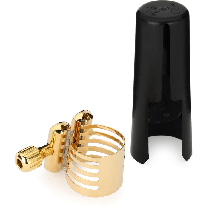 Rovner Products - Ligature & Plastic Cap for Soprano Saxophone - Platinum Gold Ligature for Hard Rubber Mouthpiece (PG-1RVS)