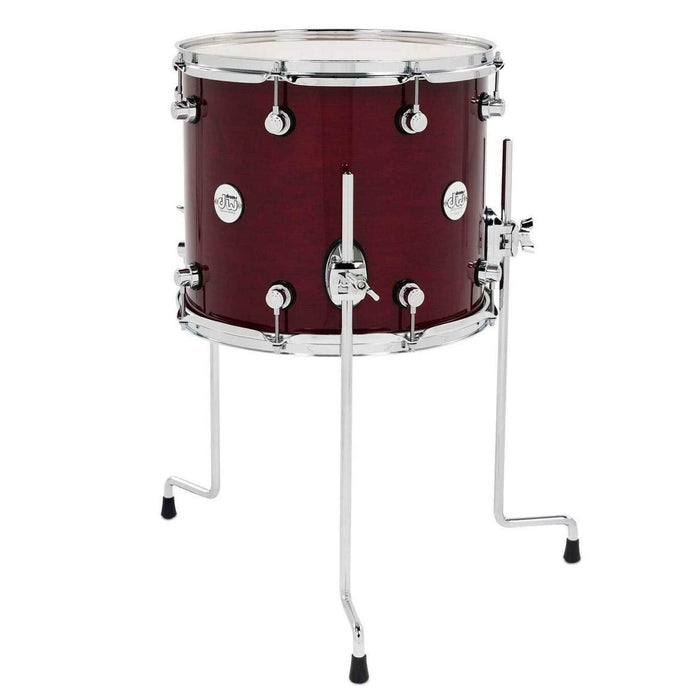 DW Design Series Maple Floor Tom, 12x14, Cherry Stain Gloss Lacquer w/Chrome Hardware (DDLG1214TTCS)